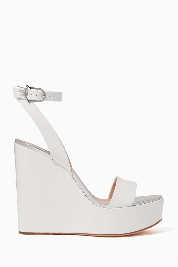 

Maribel Patent Leather Wedge Sandals, White