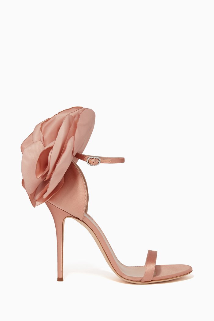 

Peony Satin Sandals, Neutral