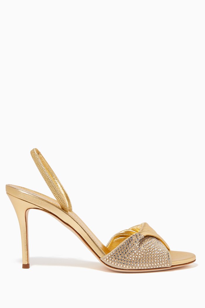 

Rosaline Metallic Leather Slingback Sandals, Gold