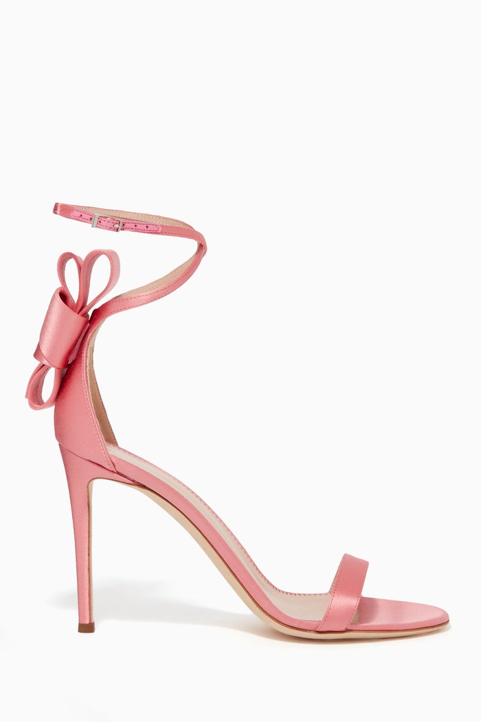 

Alina Bow Satin Sandals, Red