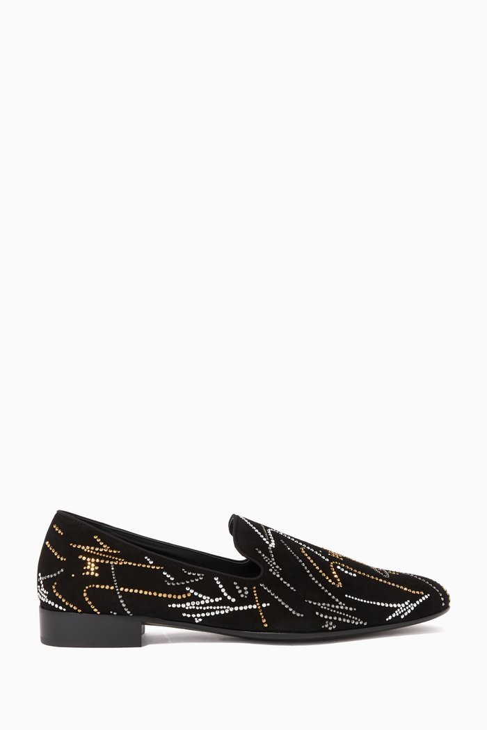 

G-Glam Suede Loafers, Black
