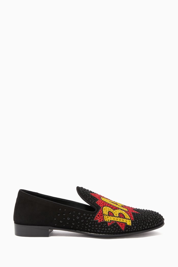 

G-Bubble Suede Loafers, Black