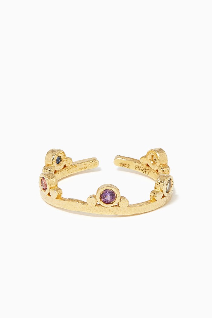

Gold Sapphire Crown Ring