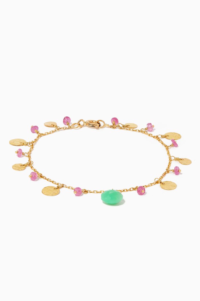 

Gold Sapphire & Chrysoprase Bracelet, Multicolour