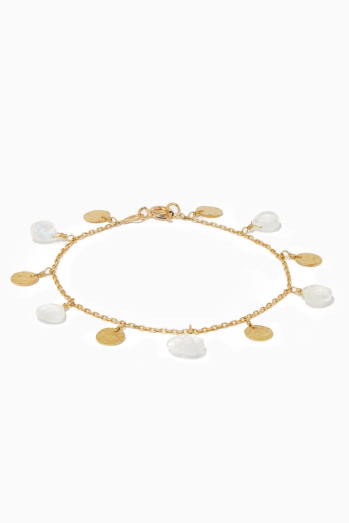 

Gold Moonstone Coin Bracelet