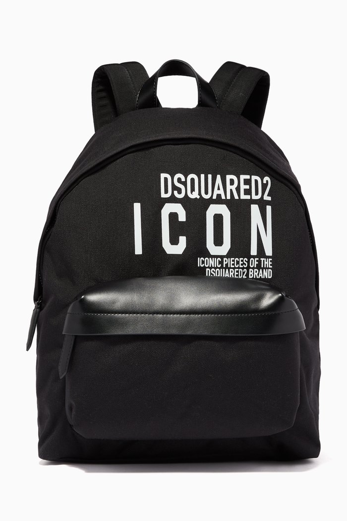 

Icon Logo Print Backpack, Black