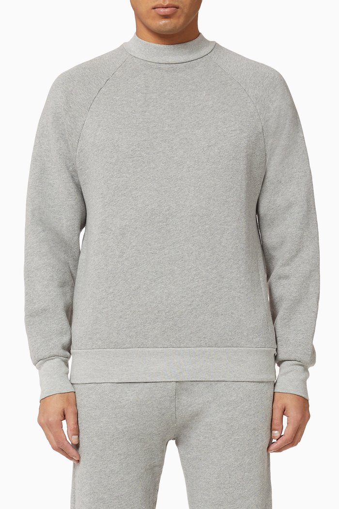 

Mock Neck Raglan Sweatshirt, Grey
