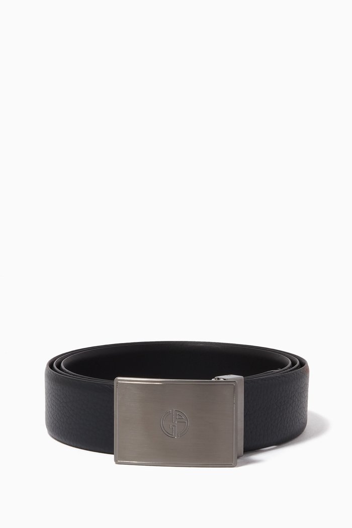 

Reversible Leather Belt, Blue
