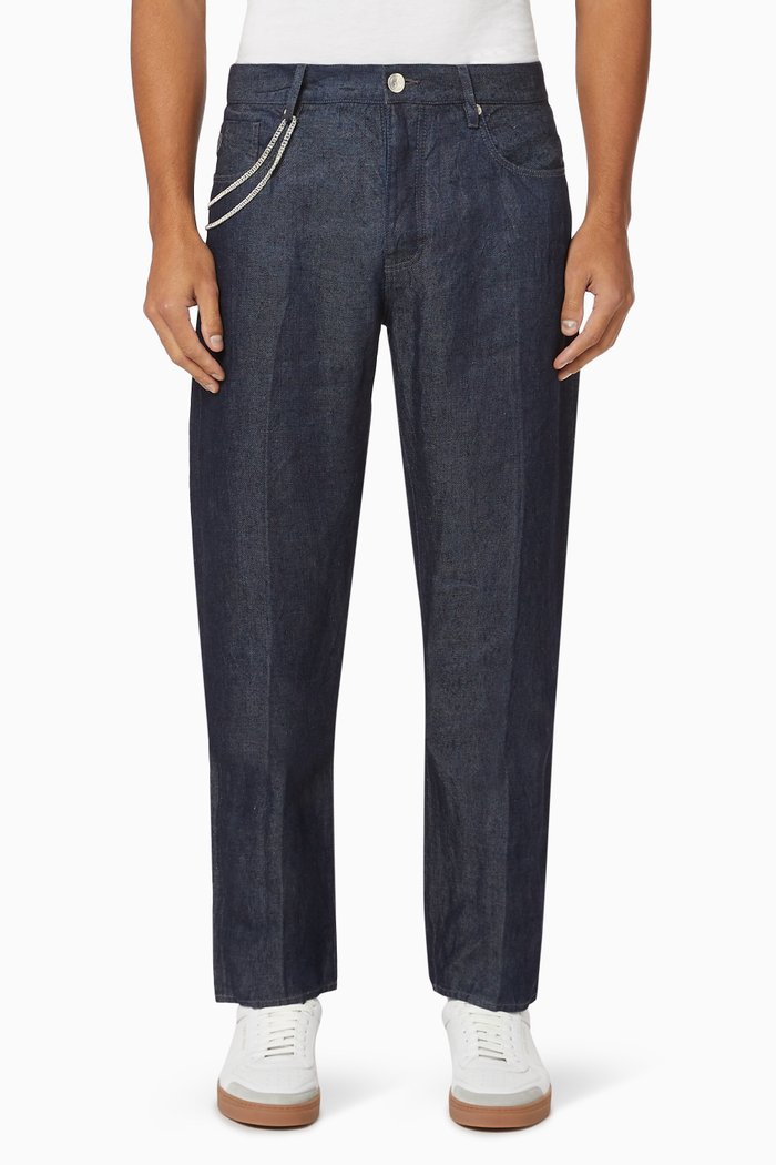 

Dark Wash Denim Jeans, Blue