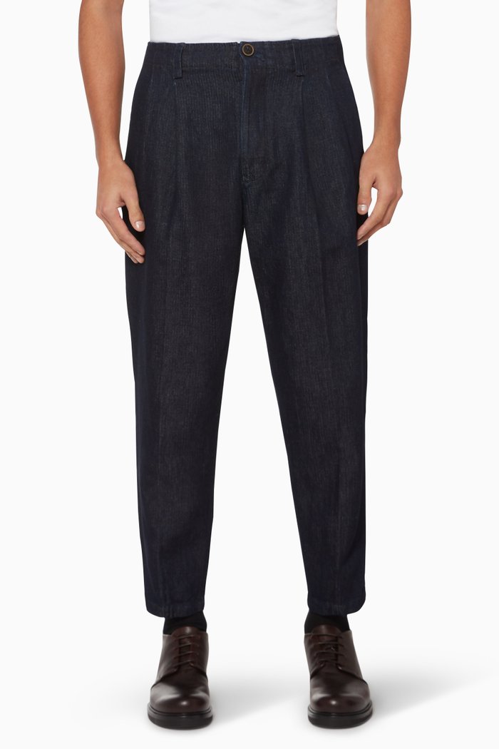 

Tapered Denim Pants, Blue