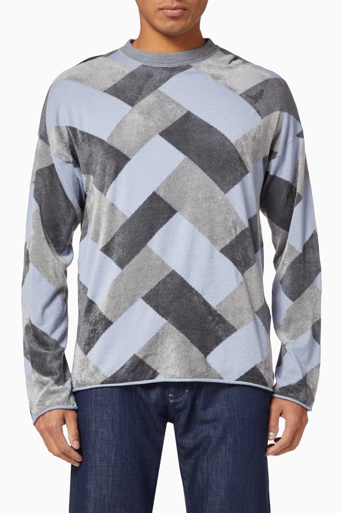 

Geometric Pattern Sweater, Blue