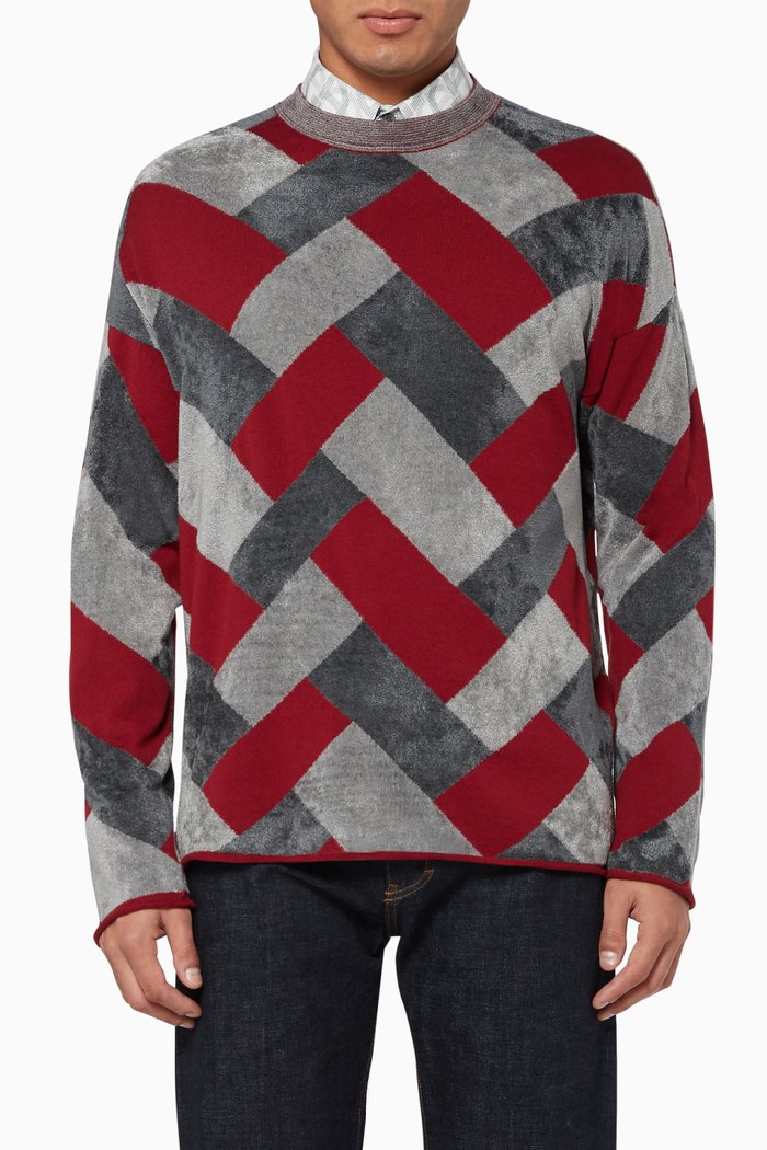 

Geometric Pattern Sweater, Blue