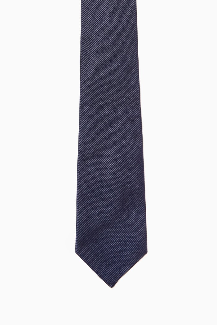 

Diagonal Stripe Jacquard Tie in Silk, Blue