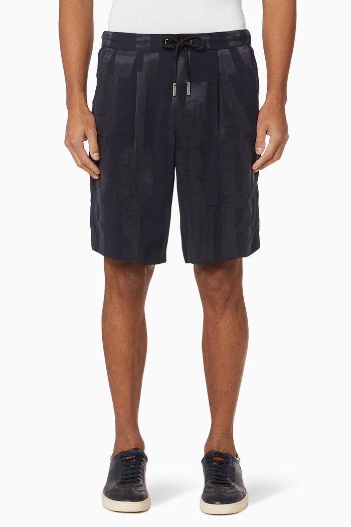 

GA Jacquard Logo Drawstring Shorts, Blue
