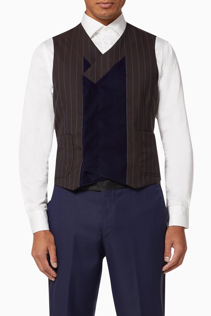 

Pinstripe Vest, Blue