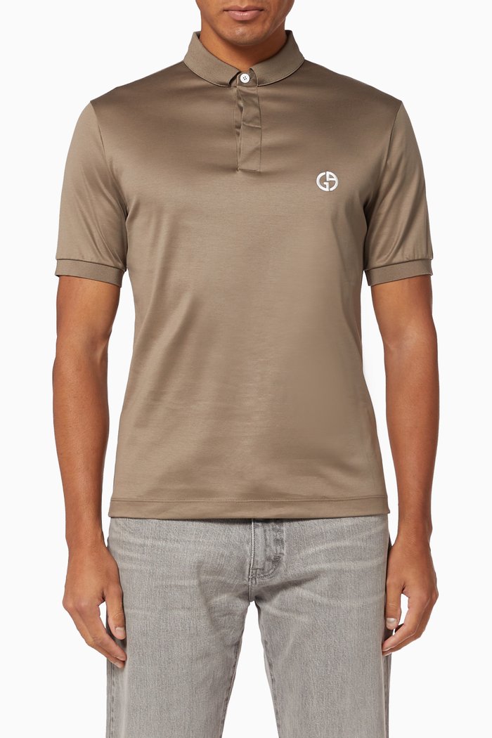 

Logo Jersey Polo T-Shirt, Neutral