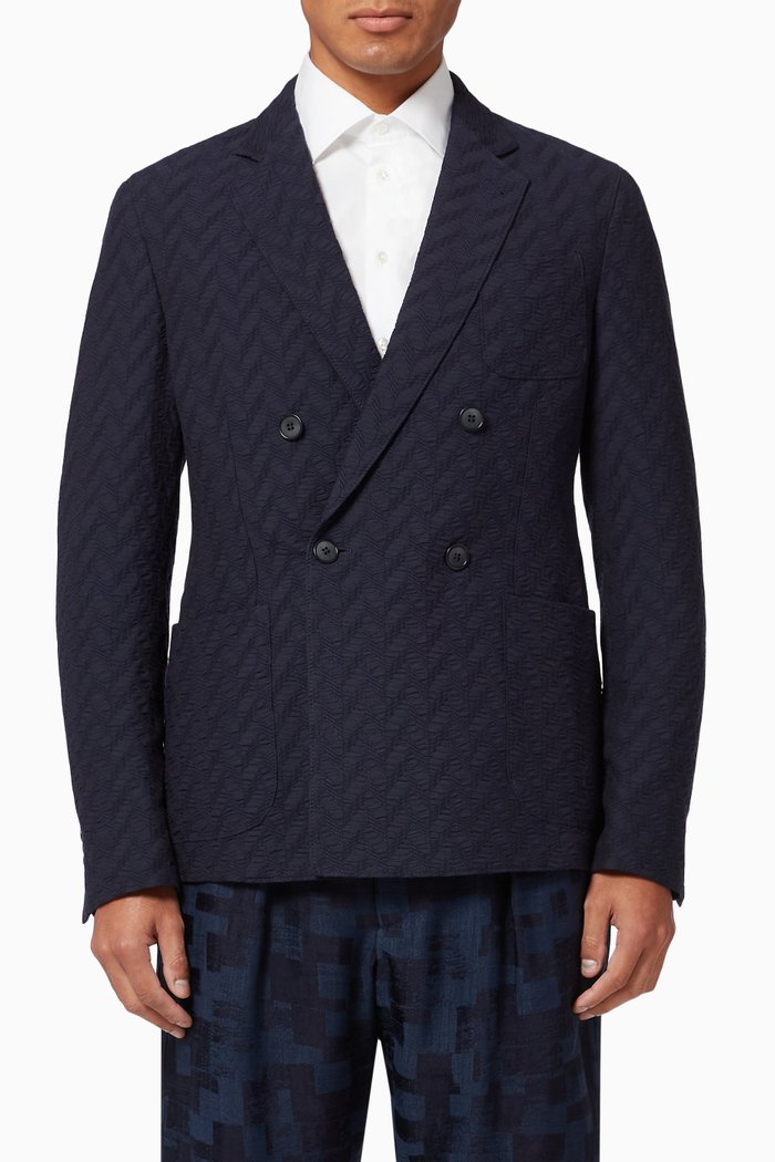 

Upton Chevron Stretch Blazer, Blue