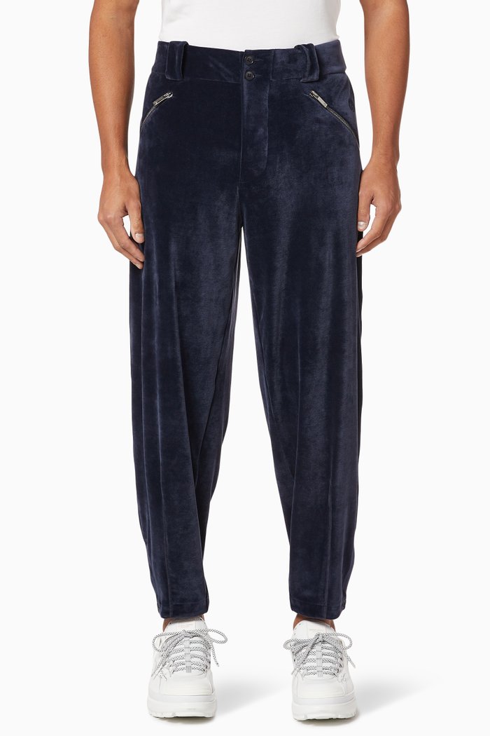 Velour Jersey Pants, Blue