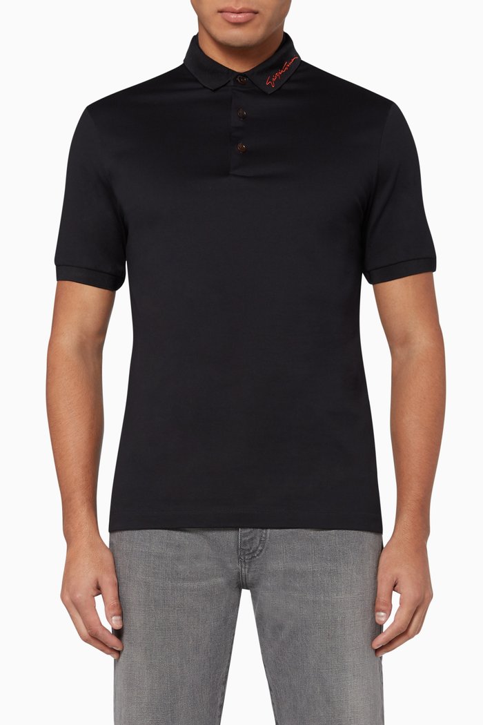 

Embroidered Logo Polo T-Shirt, Blue