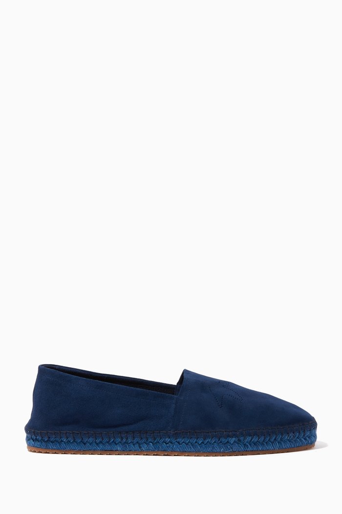 

GA Signature Suede Espadrilles, Blue