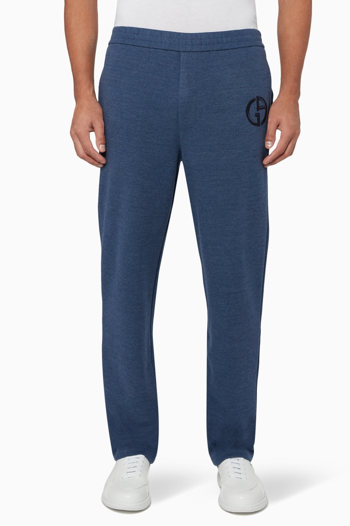 

Embroidered Logo Jogger Pants, Blue