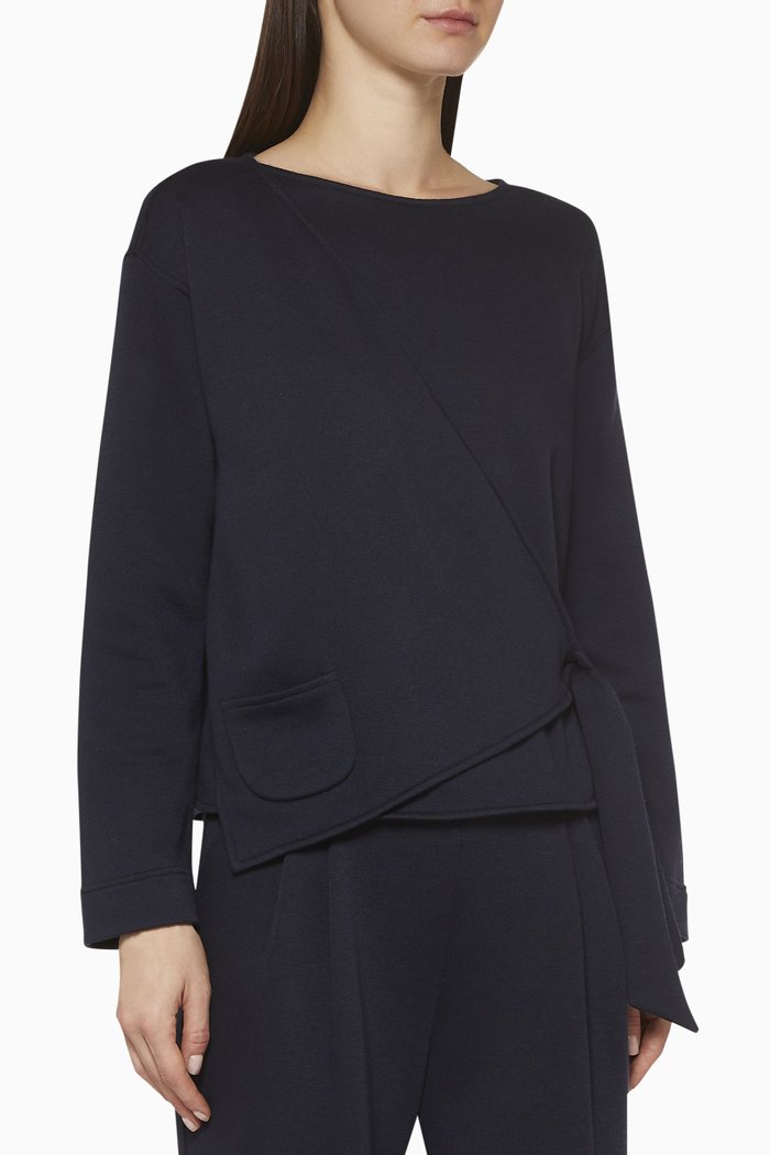 

Wrap Cashmere Knit Sweater, Blue