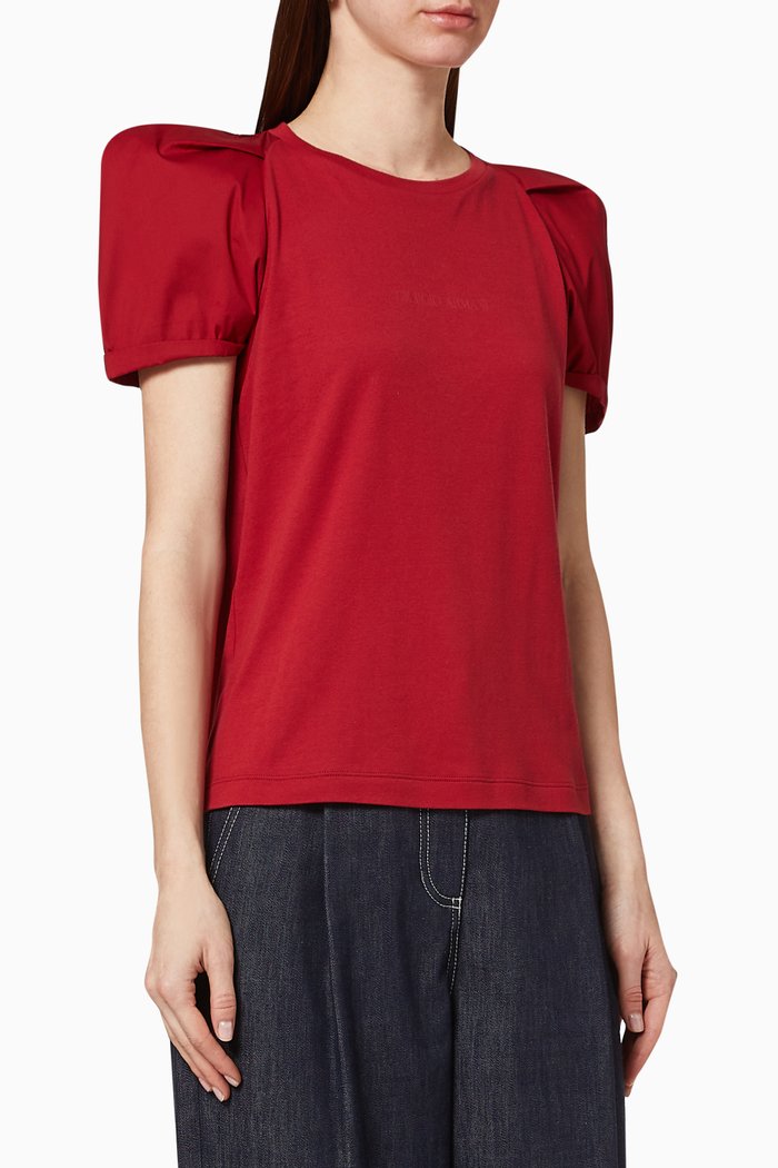 

Puffed Sleeve T-Shirt, Red