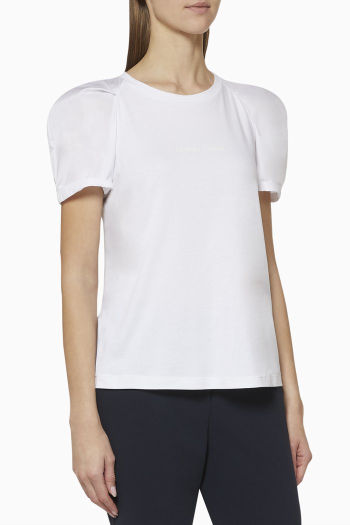 

Puffed Sleeve T-Shirt, White