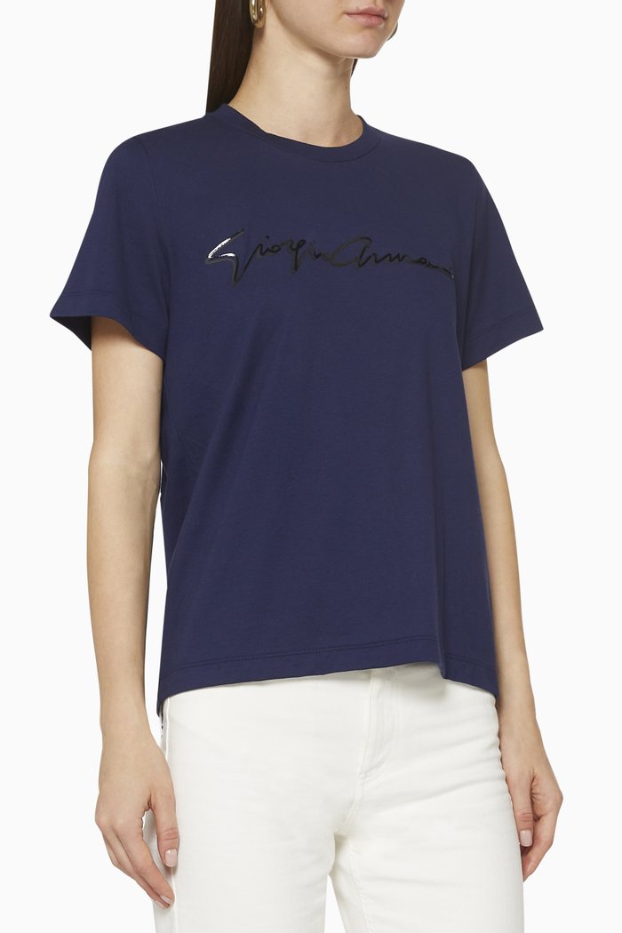 

Logo Print Cotton T-Shirt, Blue