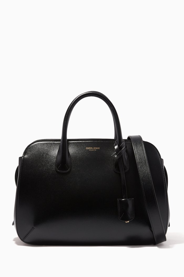 

Large La Prima Leather Bag, Black