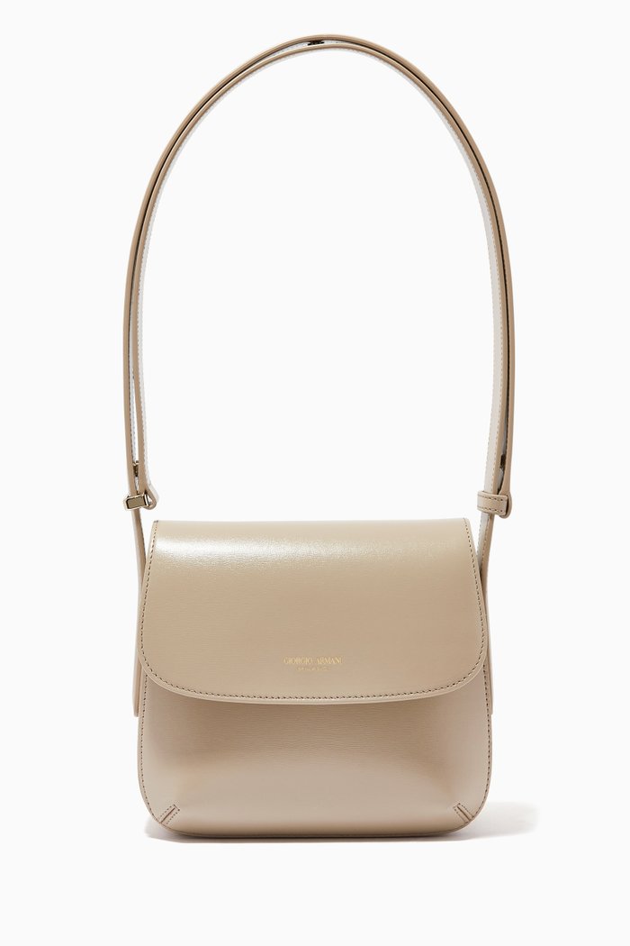 

La Prima Crossbody Bag in Leather, Neutral