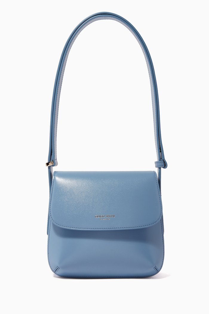 

La Prima Crossbody Bag in Leather, Blue