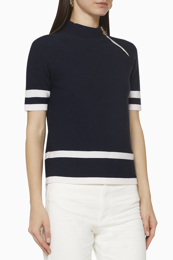 

Striped Wool Sweater, Blue