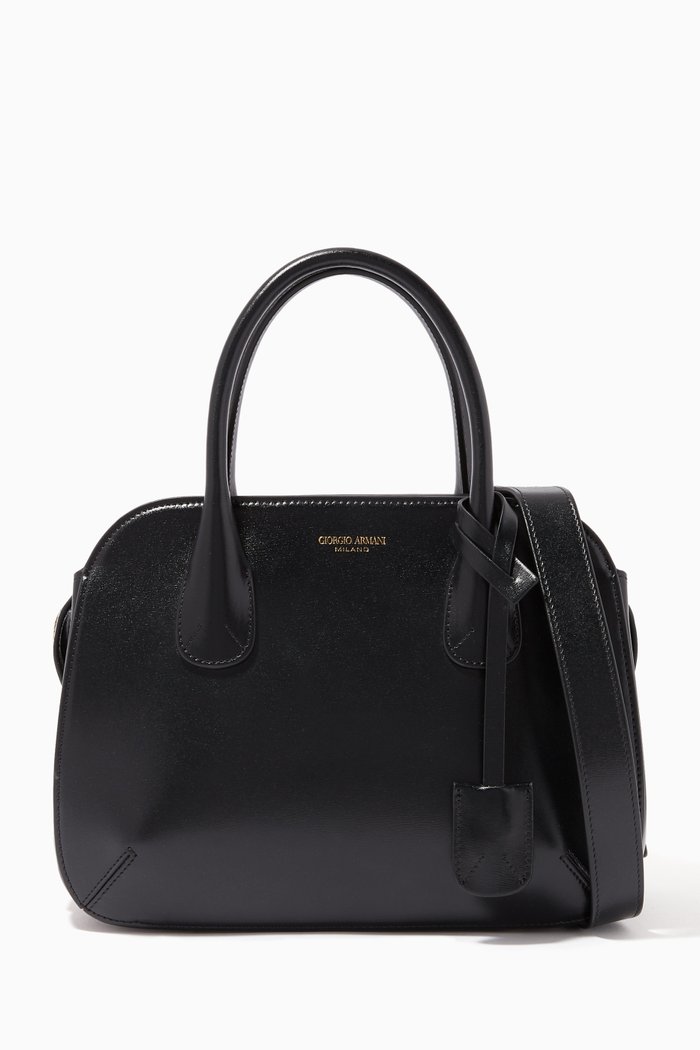 

Small La Prima Leather Bag, Black