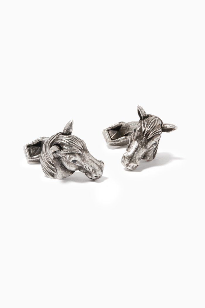 

Mechanical Horse Cufflinks, Silver