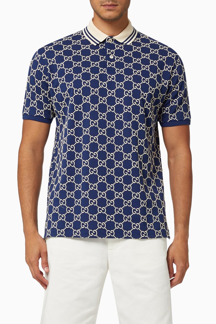 

Polo T-Shirt in GG Stretch Cotton, Blue