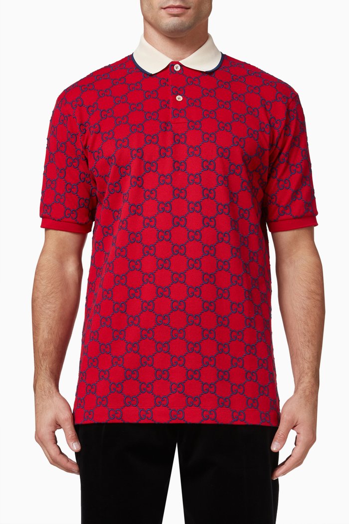 

Polo T-Shirt in GG Stretch Cotton, Red