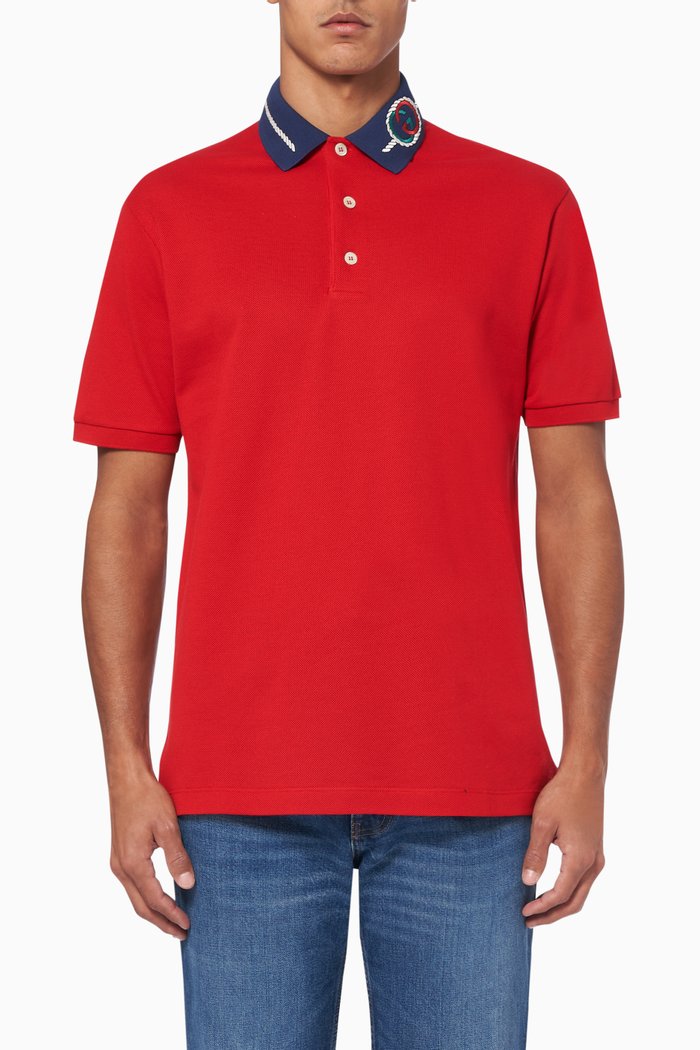 

Interlocking G Torchon Polo T-Shirt, Red