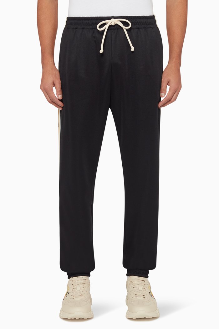 

GG Logo Technical Jersey Jogging Pants, Black