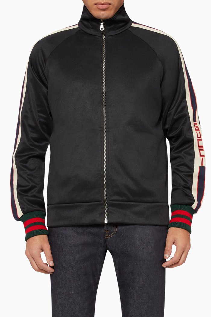

Technical Jersey Track Jacket, Black