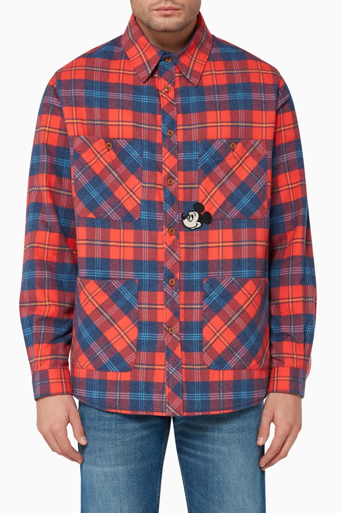 x ©Disney Checkered Cotton Shirt, Multicolour