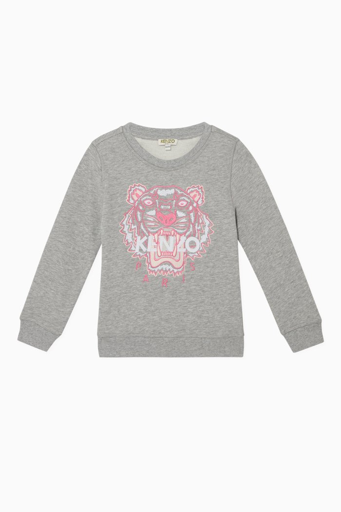 

Tiger Print Sweatshirt, Grey