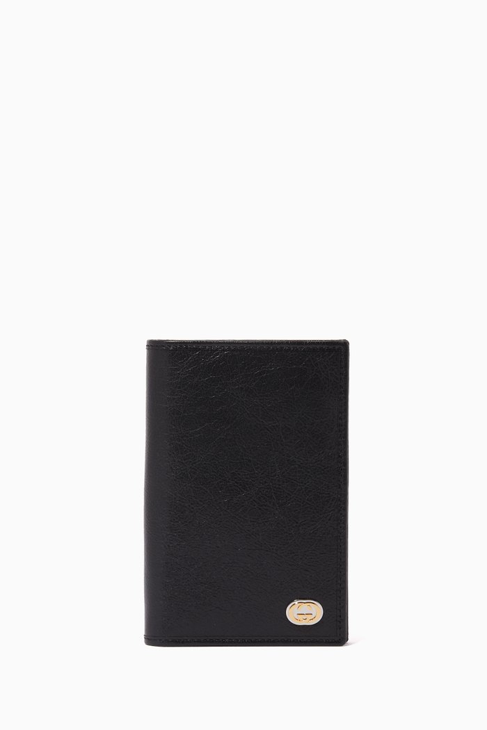 

Leather Passport Holder, Black