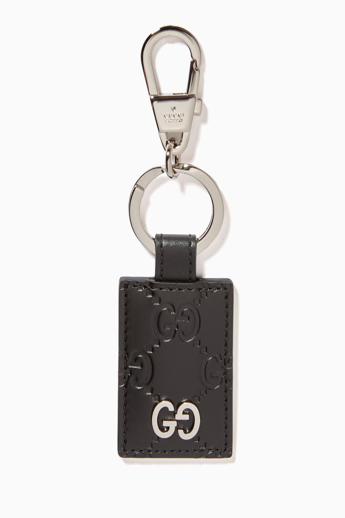 

Signature Leather Keychain, Black