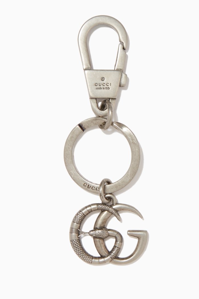 

Double G Snake Keychain, Silver