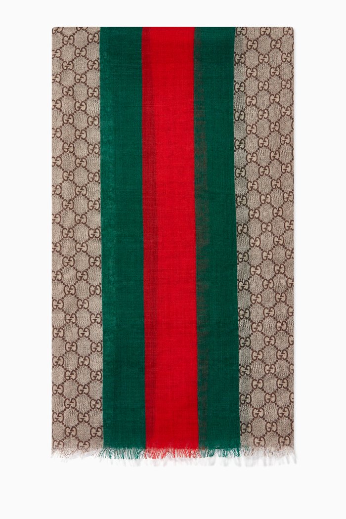 

Web GG Wool Stole, Brown