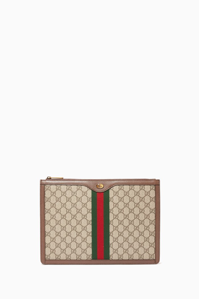 Ophidia GG Canvas Portfolio, Brown