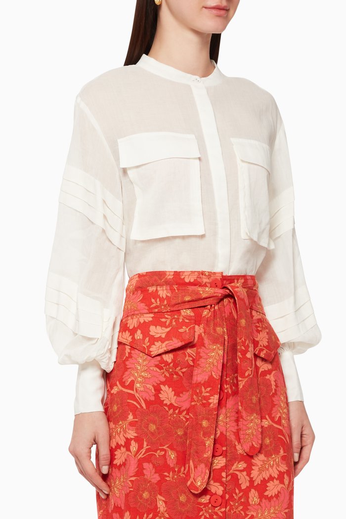 

Paradise Linen Blouse, Neutral