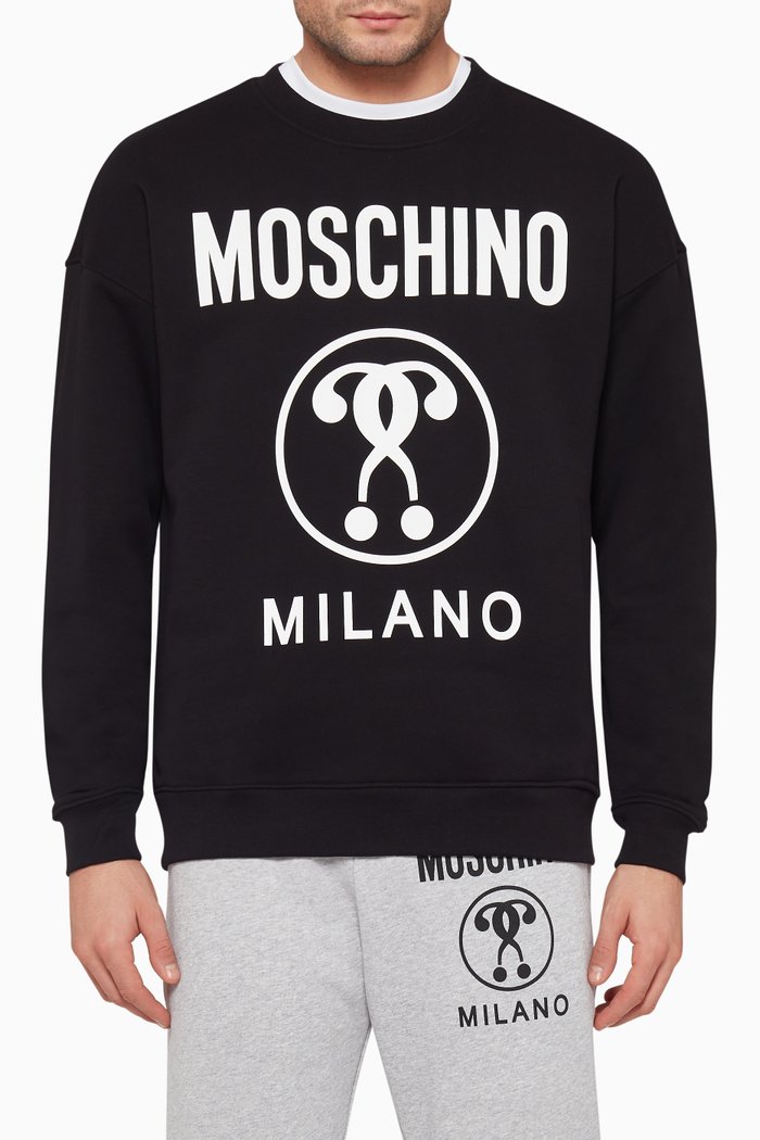 Double Question Mark Sweatshirt, Black
