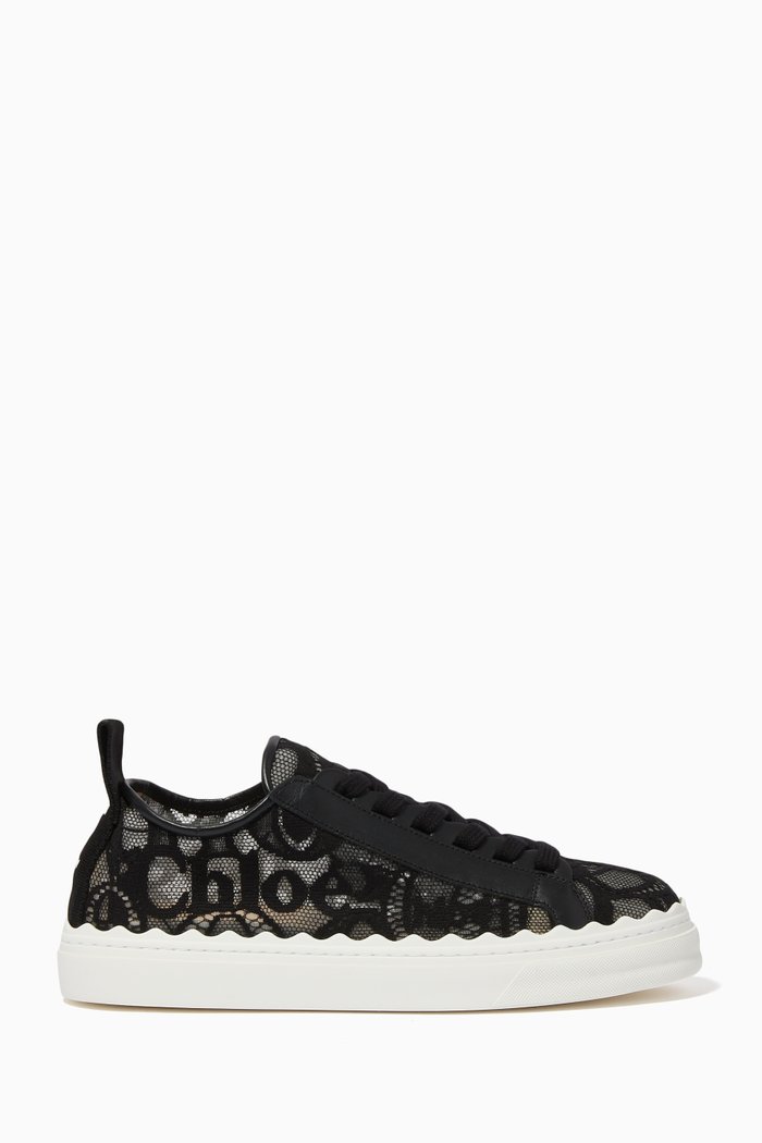 

Lauren Sneakers in Lace & Leather, Black